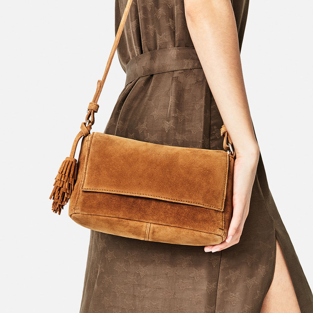 Zara split suede online crossbody bag