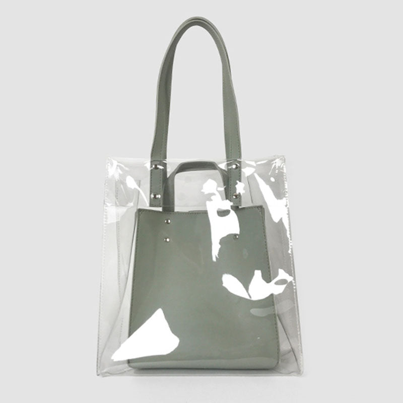 Women's Green Clear PVC Tote Bags