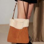 Shearling Soft Shoulder Tote Bags aus echtem Wildleder für Damen