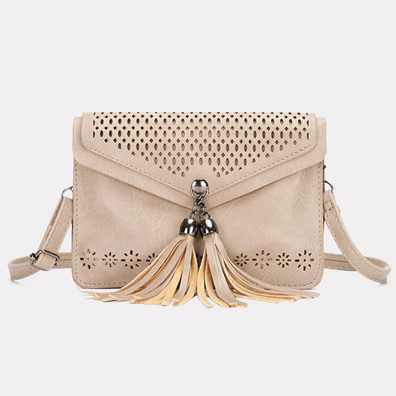 Women's Hollow Out Mini Crossbody Bags with Tassel