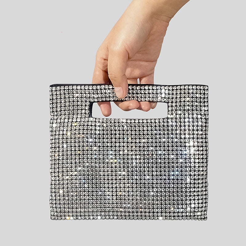 Women's Square All Over Rhinestones Evening Clutch Bags
