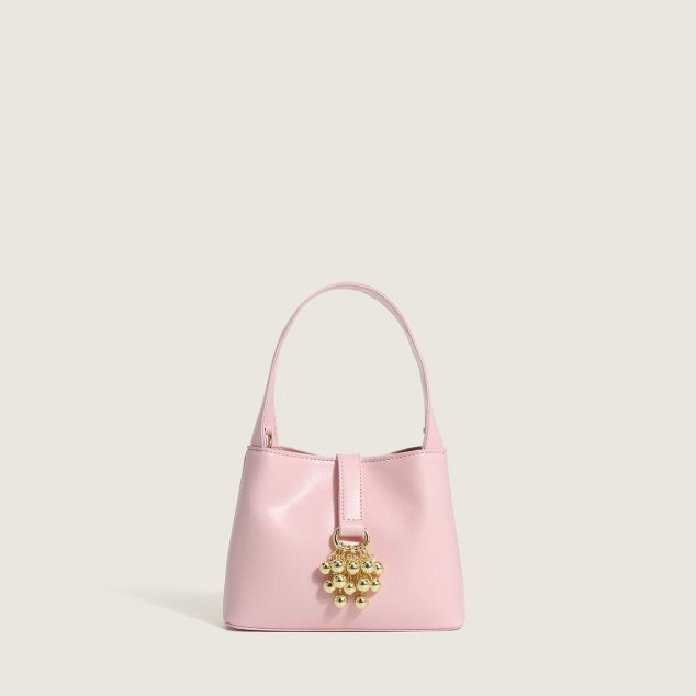 Sacs à bandoulière en cuir végétal pour femmes avec raisins d'or