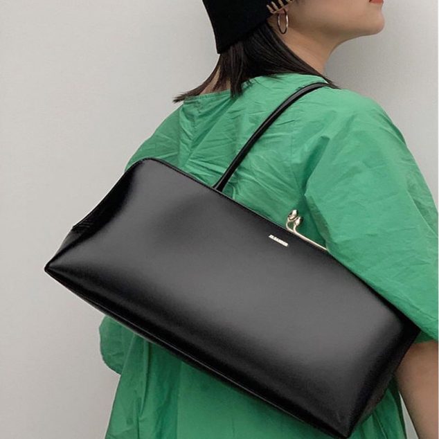Baguette Bag, Minimal Purse, Transparent Handbag, Y2K, Leather