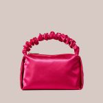 Women's Hot Pink Slouchy Handle Clutch Bags in Satin