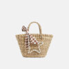 Women's Straw Bags Plaid Bowknot Woven Beach Tote Bags