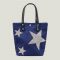 Women's Rhinestone Stars Canvas Tote Bags in Navy