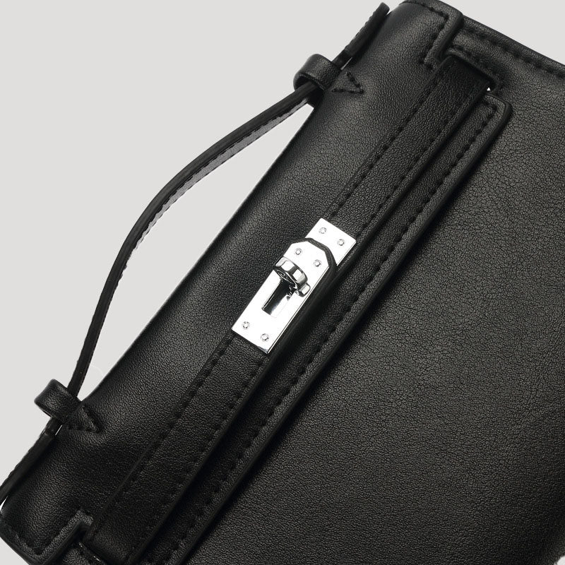 Women's Genuine Leather Top Handle Handbags in Black