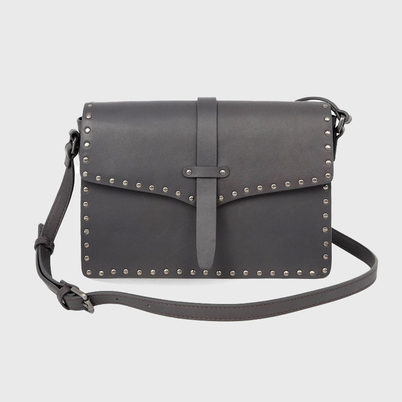 Women's Studded Messenger Bags in Genuine Leather