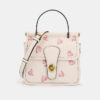 Women's Small Heart Print Top Handle Satchels with Shoulder Strap
