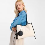 Damen Canvas Tragetaschen in Beige