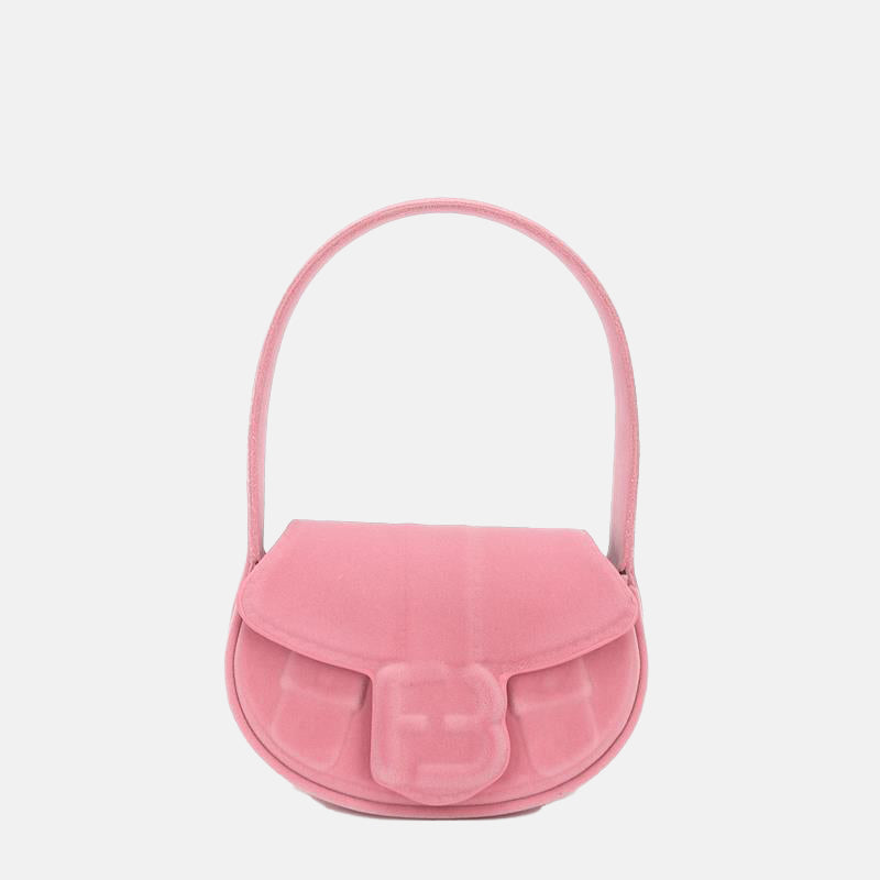 Women's Velvet Flap Mini Saddle Shoulder Bags