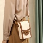 Pochette de téléphone en cuir bicolore pour femmes