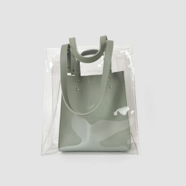 Women's Graffiti Clear Tote Bags with Pouch - ROMY TISA