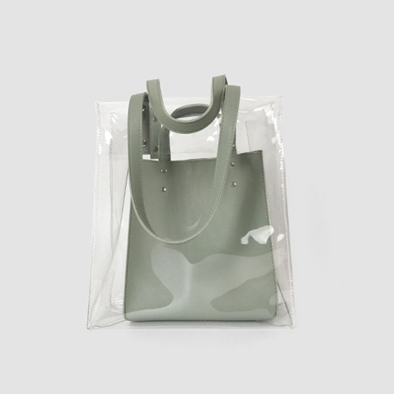 Women's Green Clear PVC Tote Bags