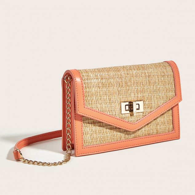 Women's Envelope Woven Flap Crossbody Bags