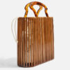 Women's Brown Bamboo Weaving Hand Tote