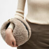 Women's Lamb Fur Cowhide Leather Hobo Baguette Bags