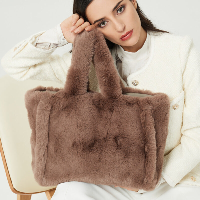 Women's Large Faux Fur Tote Bags