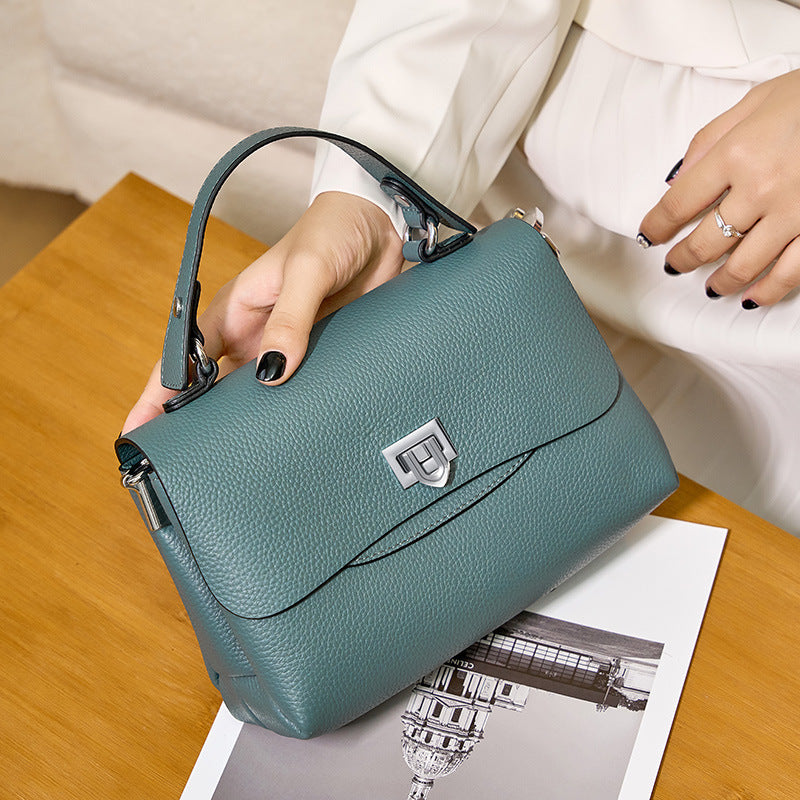 Women's Lychee Grain Top Handle Bags in Genuine Leather - ROMY TISA