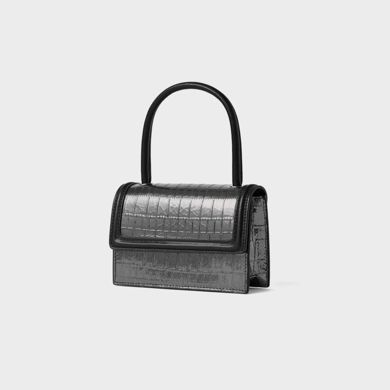 Women's Leather Mini Top Handle Bags Croc Embossed
