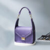 Women's Purple Envelope Flap Shoulder Baguette Bags in Genuine Leather