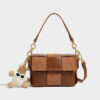 Women's Small Muse Checker Baguette Bags with Furry Doll