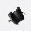 Women's Black Vegan Saddle Bags with Flap Buckle