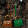 Women's Bamboo Top Handle Flap Genuine Leather Bags