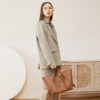 Women's Genuine Leather Dual Straps Tote Bags with Buckle