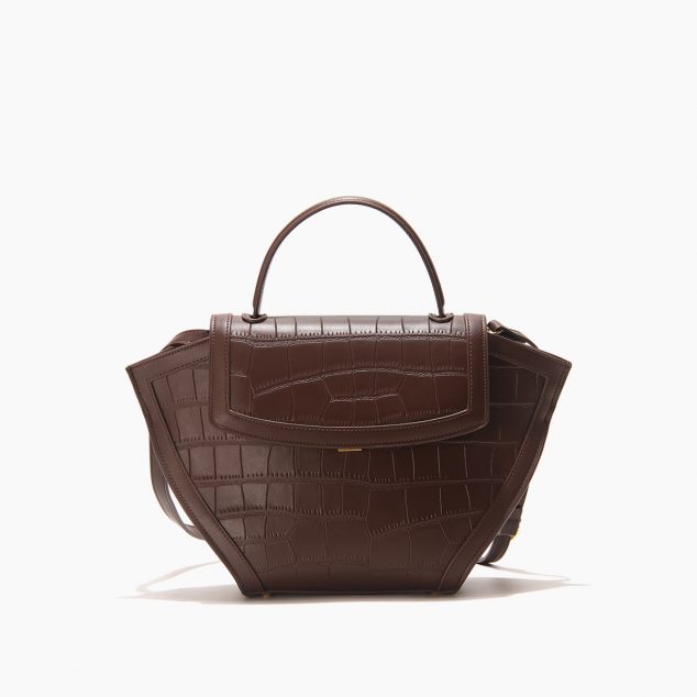 Women's Crocodile Embossed Top Handle Flap Handbags