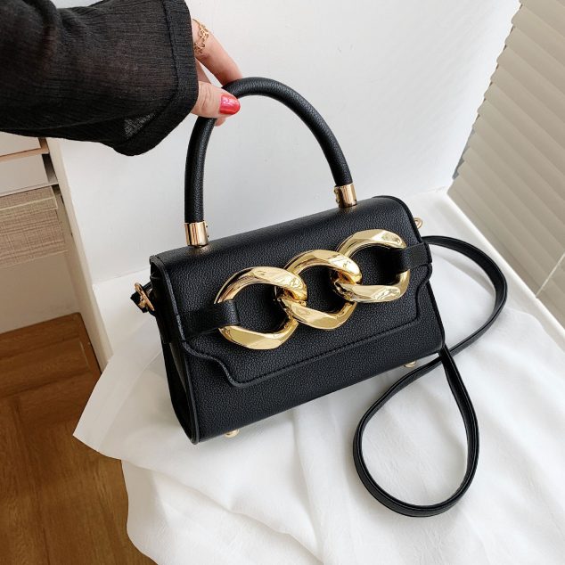 Women's Large Chains Vegan Handbags with Crossbody Strap