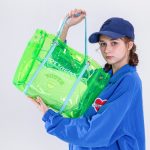 Klare PVC-Shopper-Tasche für Frauen mit Buchstabenaufdruck