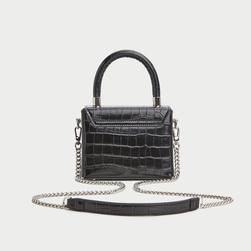 Women's Croc Embossed Mini Handbags with Shoulder Chains