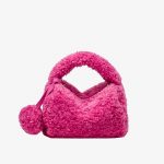Women's Fuax Fur Pompom Top Handle Bags