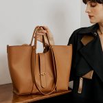 Sacs fourre-tout minimaux en cuir véritable pour femmes