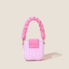 Women's Pink Braided Top Handle Mini Handbags