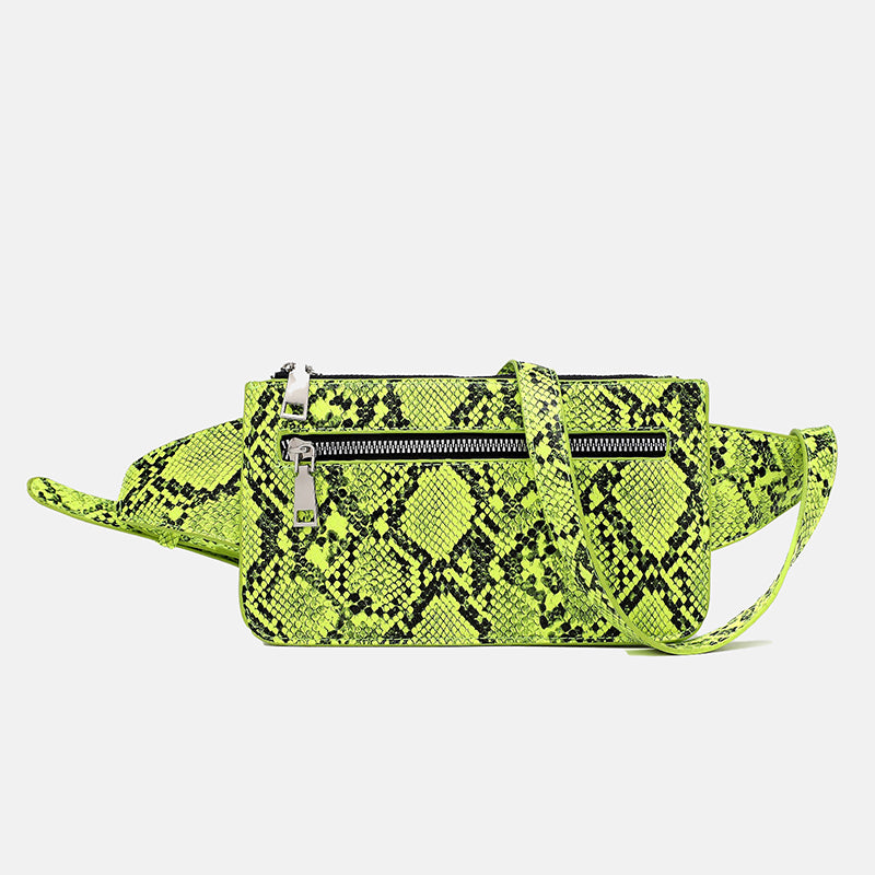 Python quadratische Hüfttaschen für Frauen aus veganem Leder