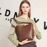 Sacs fourre-tout en cuir véritable marron pour femmes