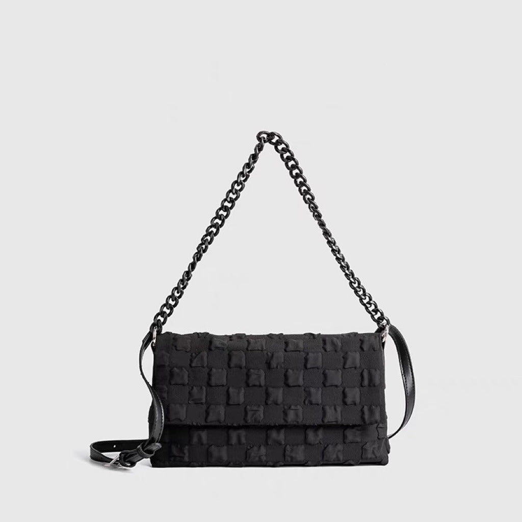 Women's Textured Checker Baguette Bags - ROMY TISA