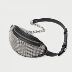 Femmes Rhinestones Crossbody Sling Wasit Sacs en cuir véritable