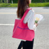 Women's Letter Print Canvas Shopping Tote