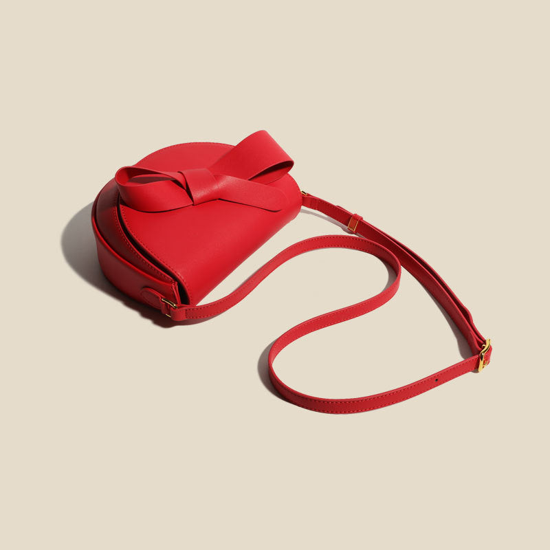 Women's Genuine Leather Bowknot Shoulder Sanddle Bags