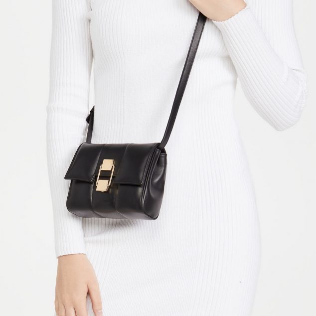 Petits sacs à bandoulière pour femmes Cuir véritable Noir
