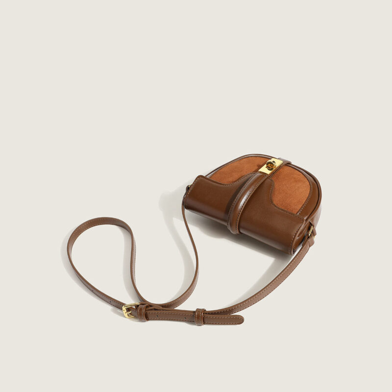 Women's Buckle Saddle Bags in Vegan Leather