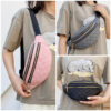 Women's Quilted Double Zipper Waist Fanny Packs