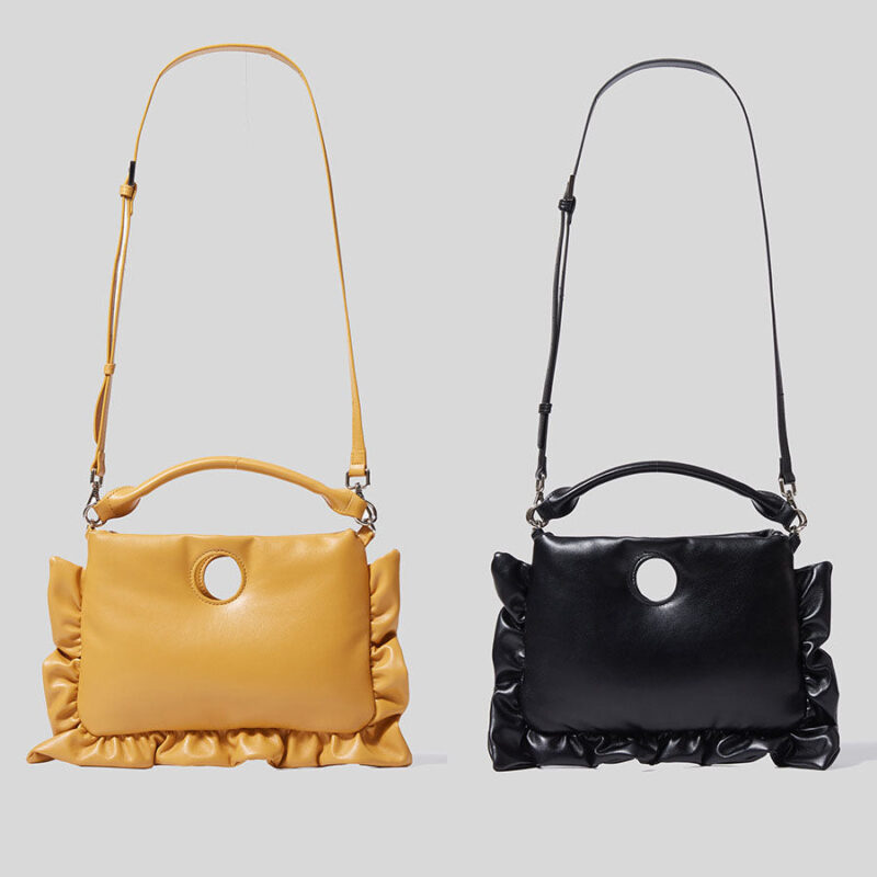 Women's Hole In Pillow Hand Shoulder Bags in Vegan Leather