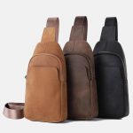 Women's Genuine Leather Sling Bags with Wide Crossbody Strap