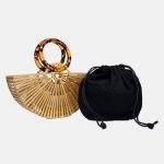 女性用竹製くり抜きビーチハンドバッグ