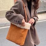 Shearling Soft Shoulder Tote Bags aus echtem Wildleder für Damen