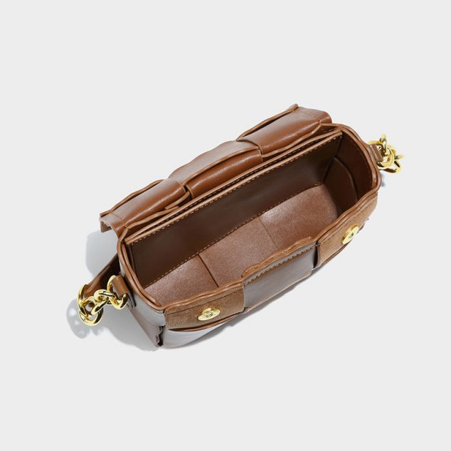 Women's Small Muse Checker Baguette Bags with Furry Doll